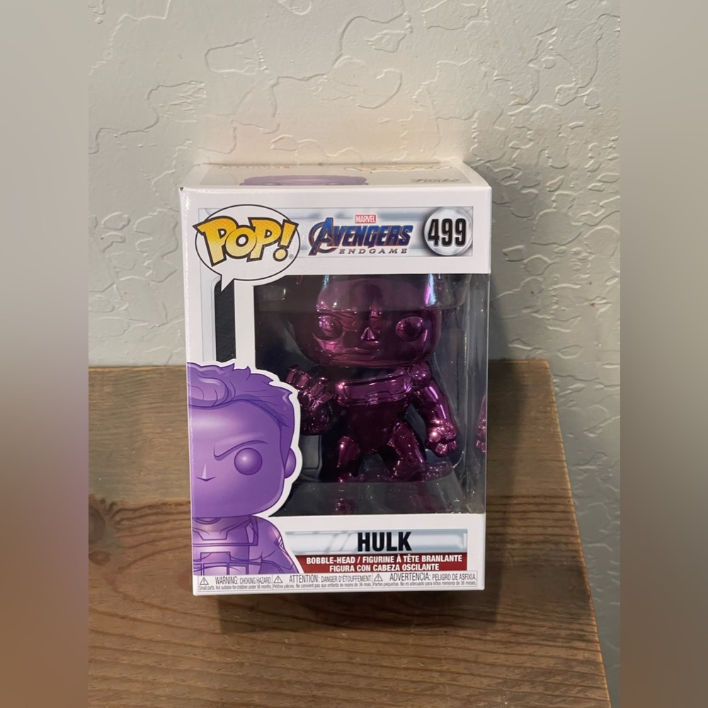 NEW Funko POP! Marvel Avenger Endgame HULK Chrome Purple Bobble-Head #499